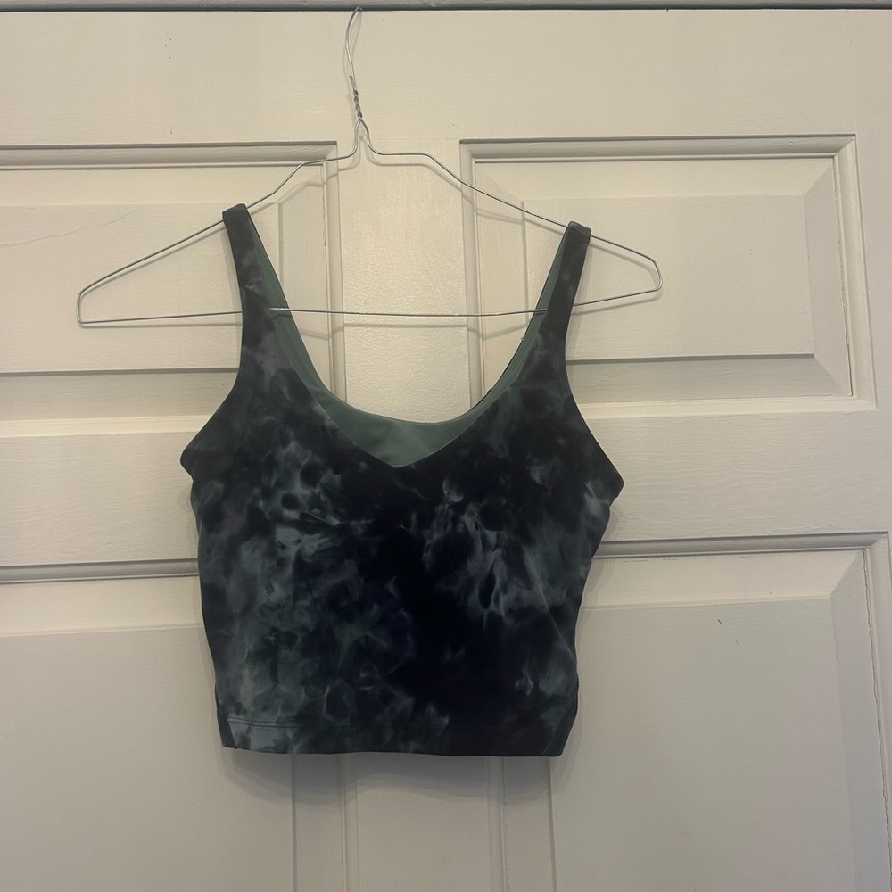 lululemon athletica Black and Gray Tie-Dye Tank Top